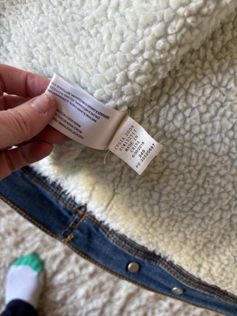 Nwt AG  Adriano Goldschmied Kids Blue Denim Sherpa-Lined Jacket & plaid flannel - Picture 7 of 12